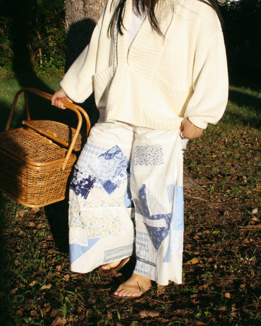 Patchwork Flares - Powder Blue