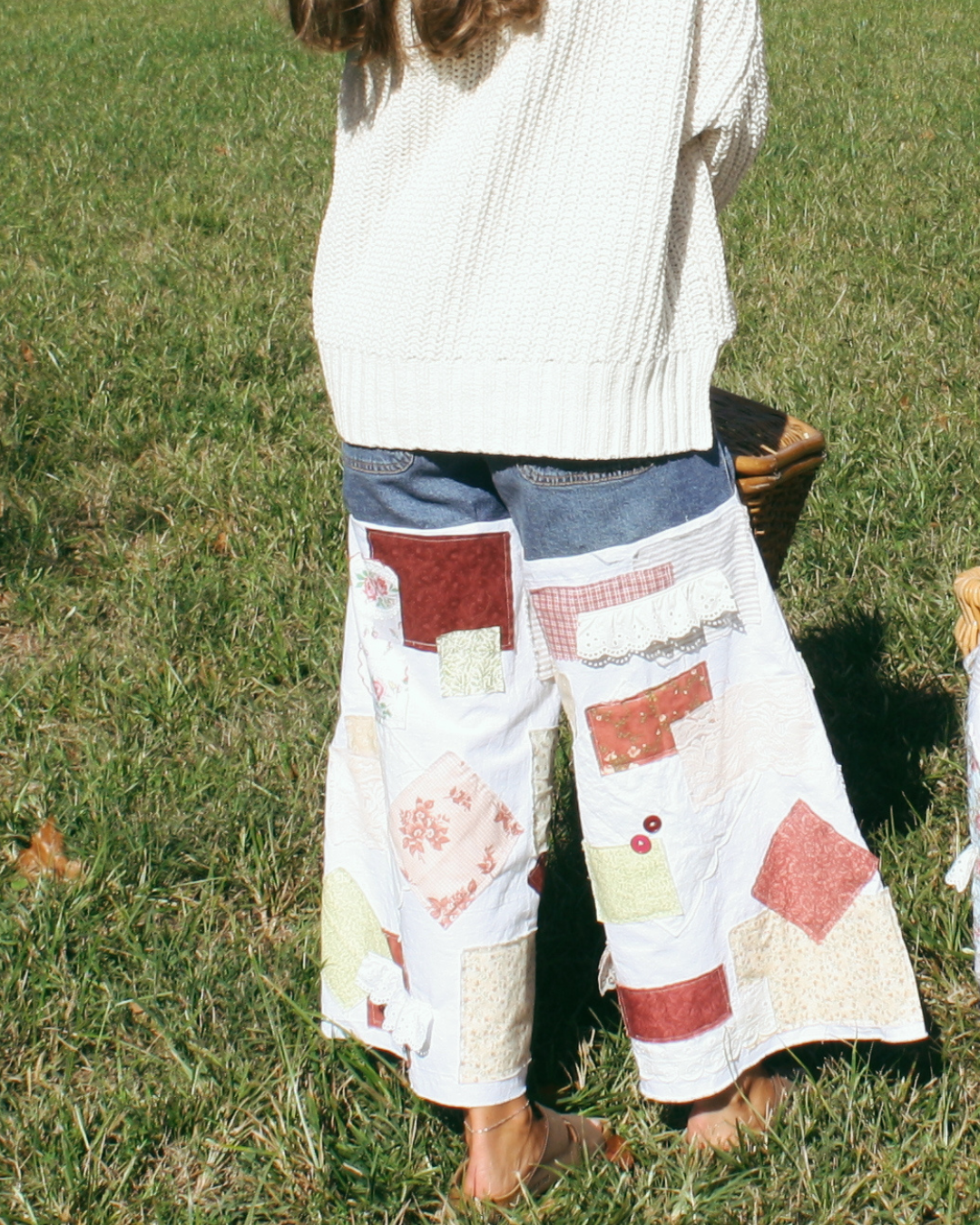 Patchwork Overalls- Cranberry