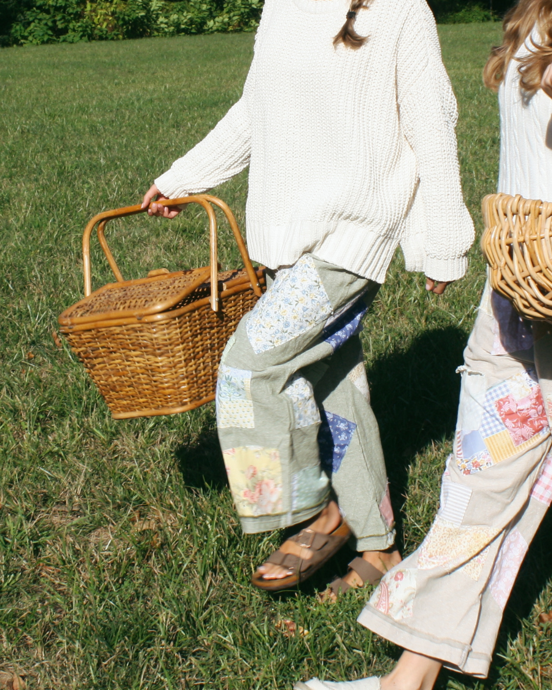 Cottage Patchwork Pants- Olive