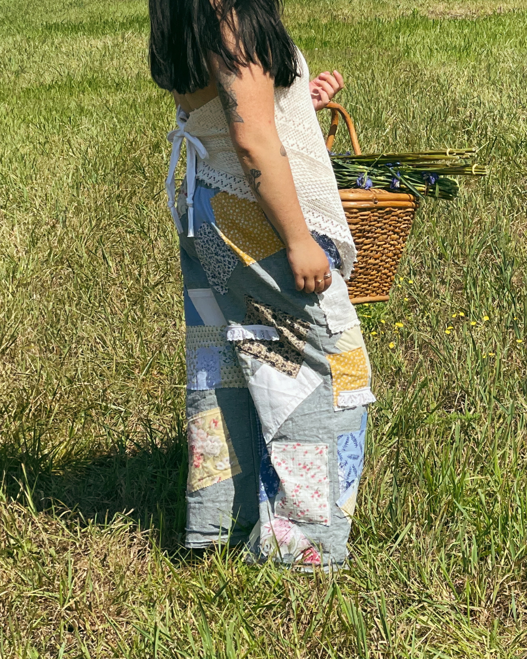 Cottage Patchwork Pants- Blueberry