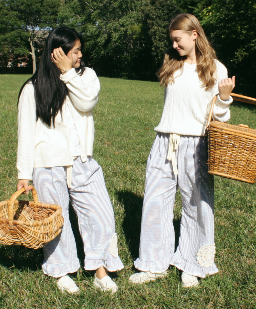 Doily Loungers- Earl Grey Stripes