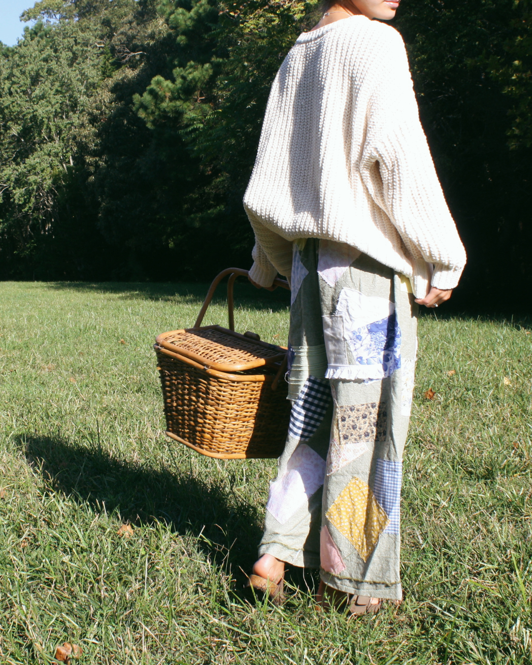 Cottage Patchwork Pants- Olive