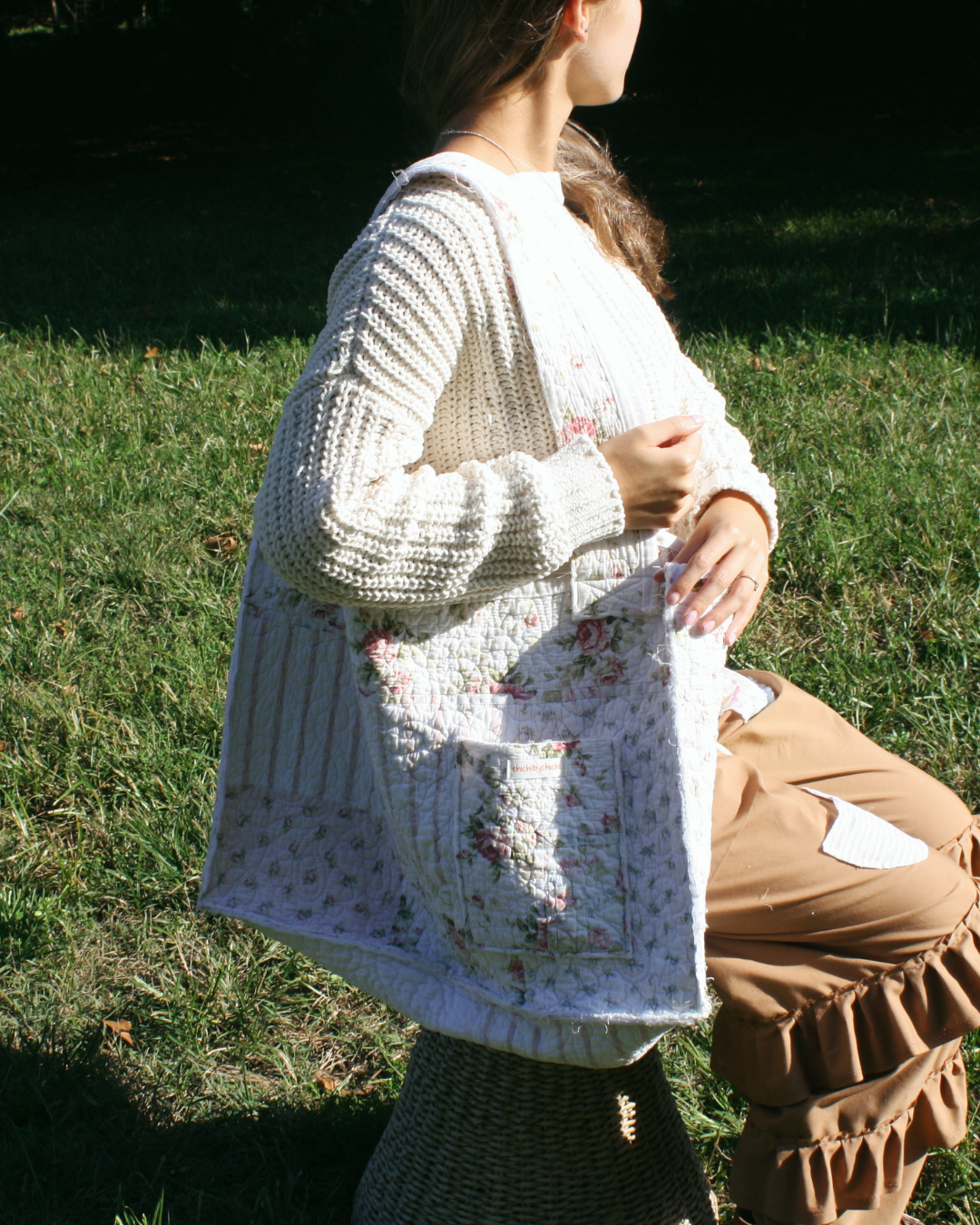 Rosewater Patchwork Quilted Tote